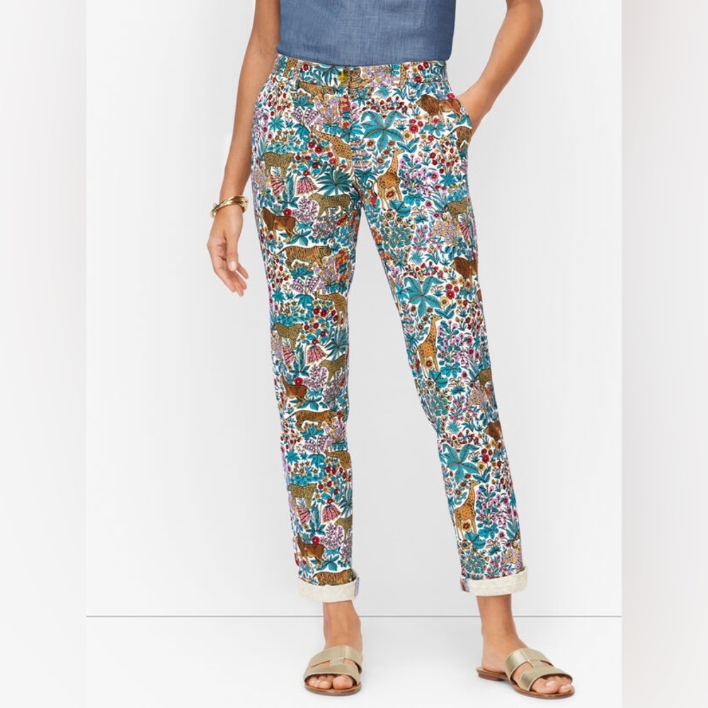 Talbots Relaxed Chino Ankle Length Tropical Safari Pants Size 12